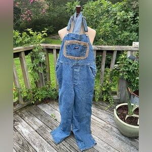 Vintage Jordache overalls denim size L with corduroy accent on front pocket